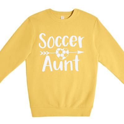 Soccer Aunt Heart Sport Lover Auntie MotherS Day Premium Crewneck Sweatshirt