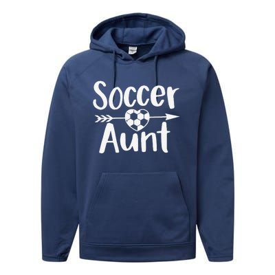 Soccer Aunt Heart Sport Lover Auntie MotherS Day Performance Fleece Hoodie