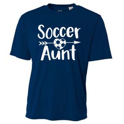 Soccer Aunt Heart Sport Lover Auntie MotherS Day Cooling Performance Crew T-Shirt