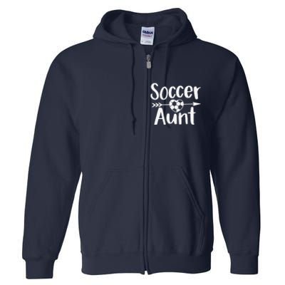 Soccer Aunt Heart Sport Lover Auntie MotherS Day Full Zip Hoodie