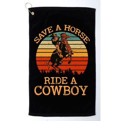 Save A Horse Ride A Cowboy Western Vintage Retro Golf Towel