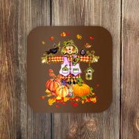 Scarecrow Autumn Hello Fall Pumpkin Thanksgiving Halloween Coaster