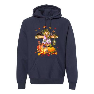 Scarecrow Autumn Hello Fall Pumpkin Thanksgiving Halloween Premium Hoodie