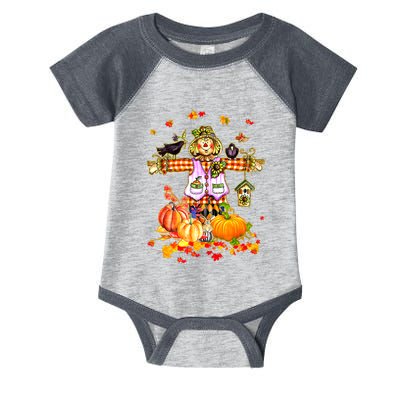 Scarecrow Autumn Hello Fall Pumpkin Thanksgiving Halloween Infant Baby Jersey Bodysuit