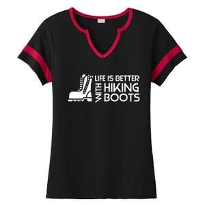 Sayings About Hiking Boots Hiking Lover Ladies Halftime Notch Neck Tee