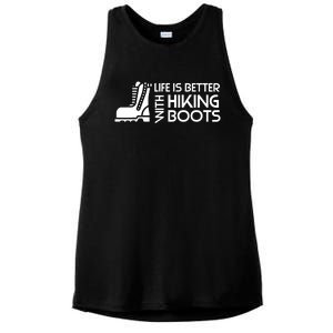 Sayings About Hiking Boots Hiking Lover Ladies PosiCharge Tri-Blend Wicking Tank