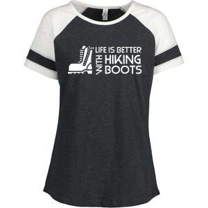 Sayings About Hiking Boots Hiking Lover Enza Ladies Jersey Colorblock Tee