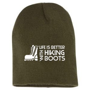 Sayings About Hiking Boots Hiking Lover Short Acrylic Beanie