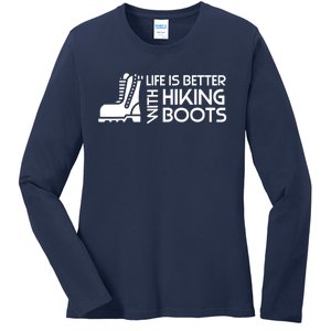 Sayings About Hiking Boots Hiking Lover Ladies Long Sleeve Shirt