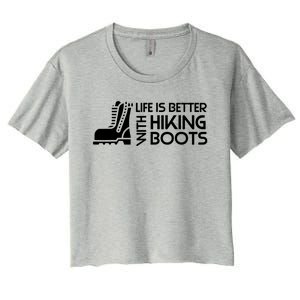 Sayings About Hiking Boots Hiking Lover Women's Crop Top Tee