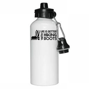 Sayings About Hiking Boots Hiking Lover Aluminum Water Bottle 