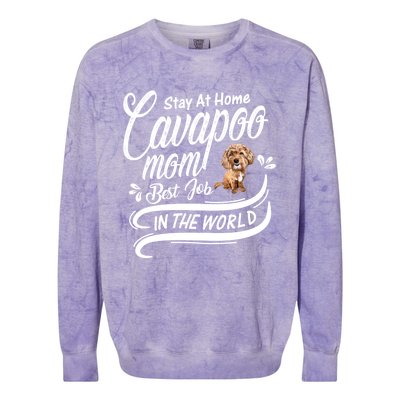 Stay At Home Cavapoo Mom Best Job In The World Funny Gift Colorblast Crewneck Sweatshirt