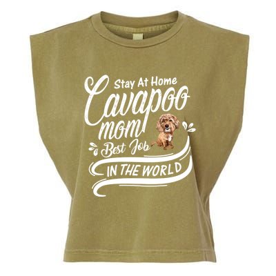 Stay At Home Cavapoo Mom Best Job In The World Funny Gift Garment-Dyed Women's Muscle Tee