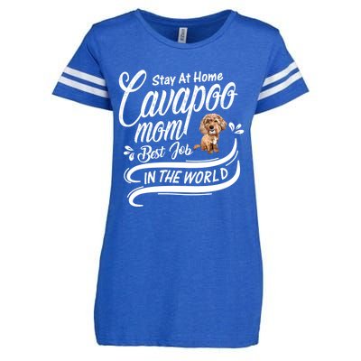 Stay At Home Cavapoo Mom Best Job In The World Funny Gift Enza Ladies Jersey Football T-Shirt