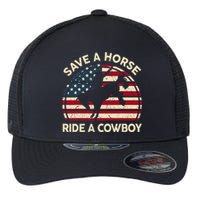 Save A Horse Ride Cowboy Funny Western Rodeo Flexfit Unipanel Trucker Cap