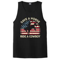 Save A Horse Ride Cowboy Funny Western Rodeo PosiCharge Competitor Tank