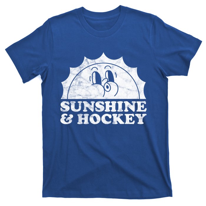 Sunshine And Hockey Retro Vintage Ice Hockey Gift T-Shirt