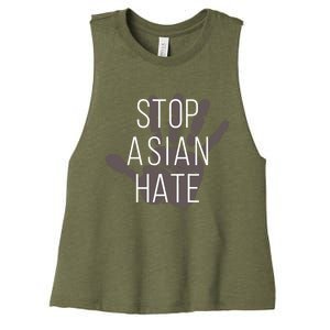 Stop Asian Hate Civil Rights Activist Equality Anti Racism Gift Women's Racerback Cropped Tank