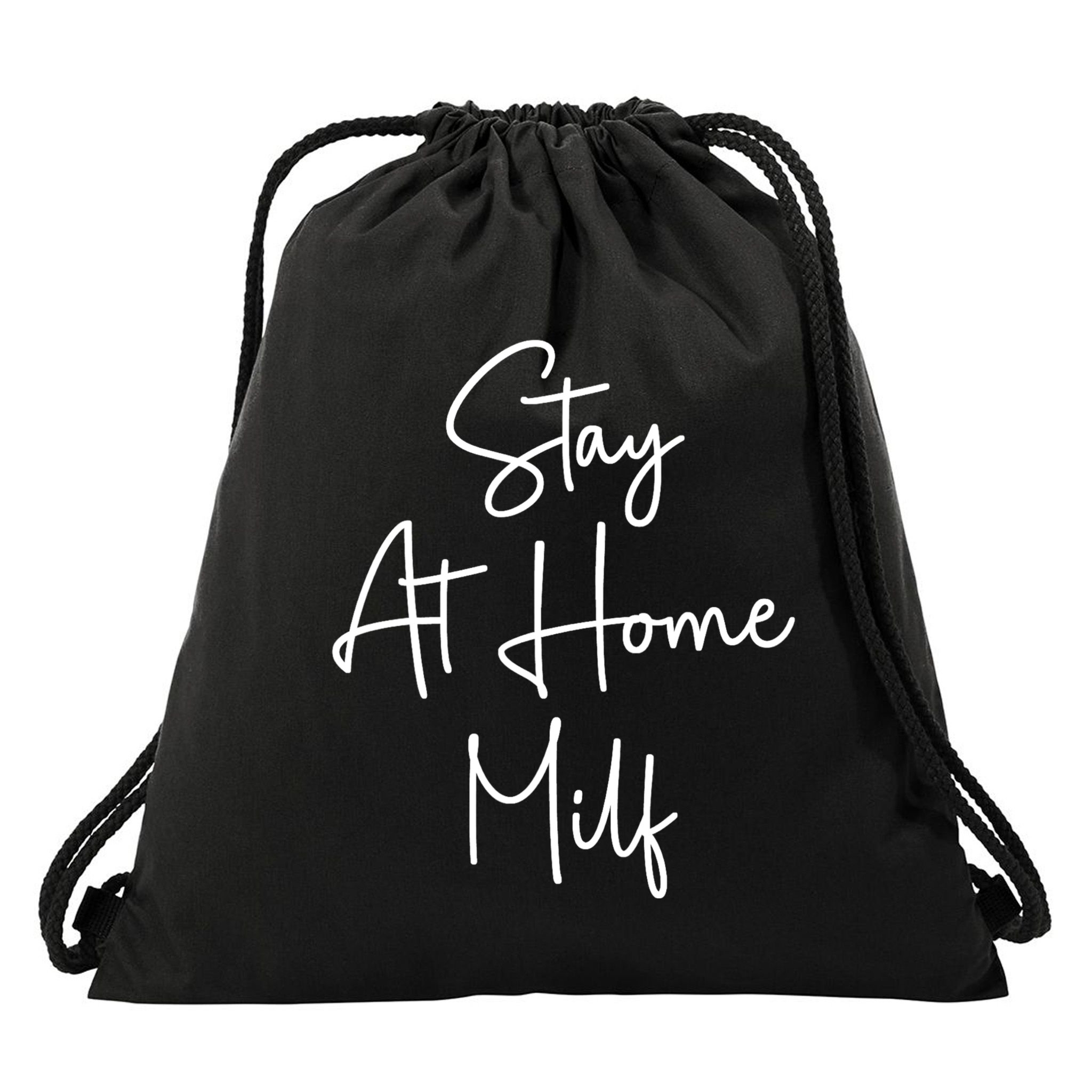 Stay At Home Milf Funny Sarcastic Jokes Mothers Drawstring Bag