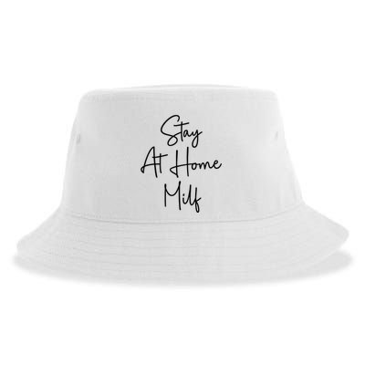 Stay At Home Milf Funny Sarcastic Jokes Mothers Sustainable Bucket Hat