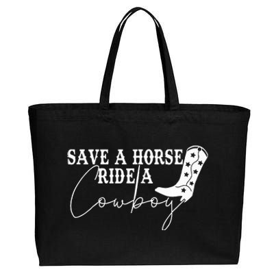 Save A Horse Ride A Cowboy Bachelorette Party Bridal Cotton Canvas Jumbo Tote