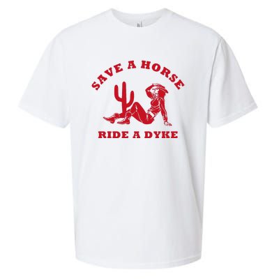 Save A Horse Ride A Dyke Vintage Cowgirl Howdy Lesbians Sueded Cloud Jersey T-Shirt