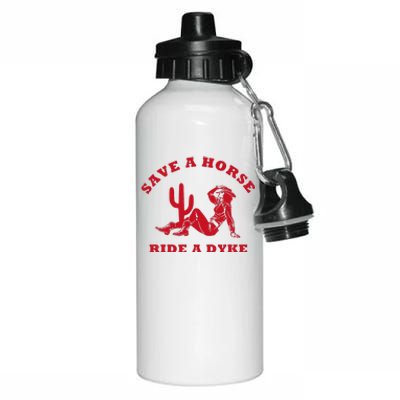 Save A Horse Ride A Dyke Vintage Cowgirl Howdy Lesbians Aluminum Water Bottle 