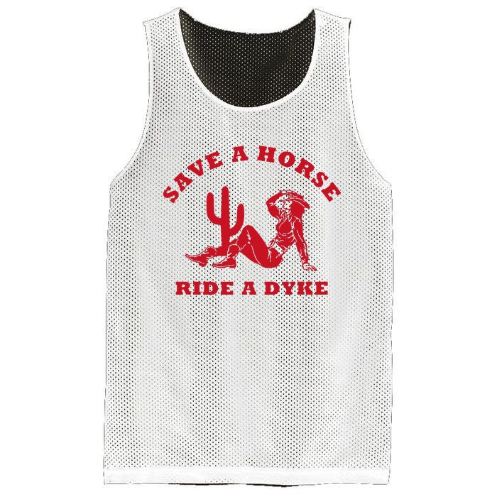 Save A Horse Ride A Dyke Vintage Cowgirl Howdy Lesbians Mesh Reversible Basketball Jersey Tank