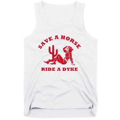 Save A Horse Ride A Dyke Vintage Cowgirl Howdy Lesbians Tank Top