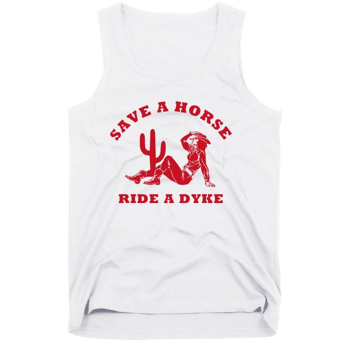 Save A Horse Ride A Dyke Vintage Cowgirl Howdy Lesbians Tank Top