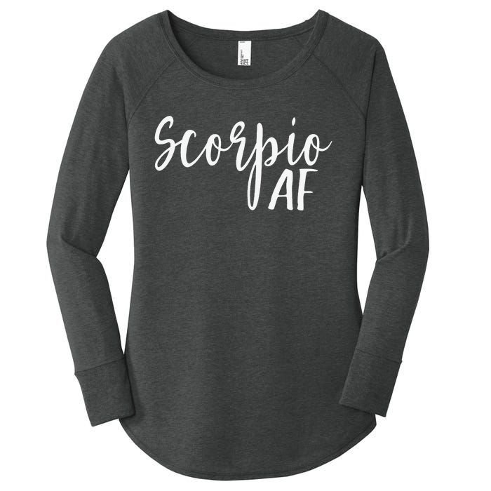 Scorpio AF Horoscope Zodiac Astrology Sign Women's Perfect Tri Tunic Long Sleeve Shirt