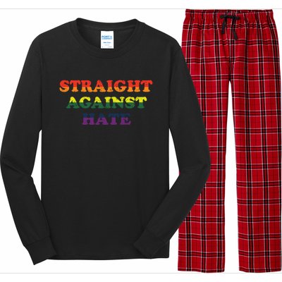 Straight Against Hate Lgbtq Equality Gay Rights Gift Long Sleeve Pajama Set