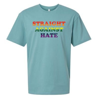 Straight Against Hate Lgbtq Equality Gay Rights Gift Sueded Cloud Jersey T-Shirt