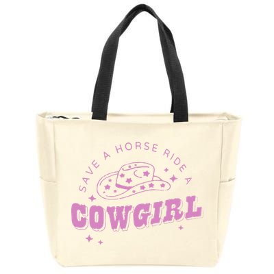 Save a Horse Ride a Cowgirl Lesbian Western Subtle Pride Zip Tote Bag