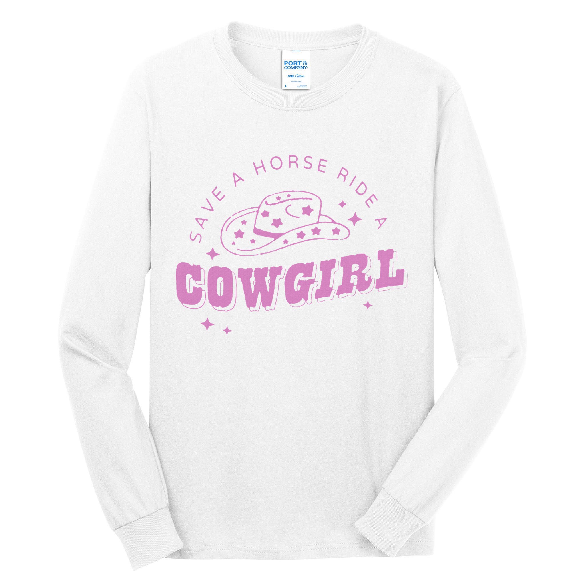 Save a Horse Ride a Cowgirl Lesbian Western Subtle Pride Tall Long Sleeve T-Shirt