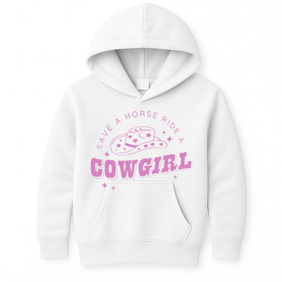 Save a Horse Ride a Cowgirl Lesbian Western Subtle Pride Kids Hoodie