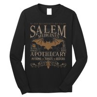 Salem Apothecary Herbalist Witch Wiccan Beige Bat Long Sleeve Shirt