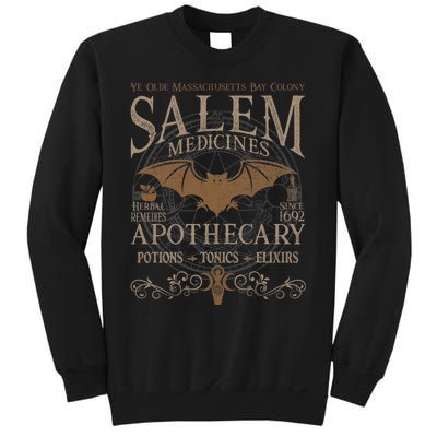 Salem Apothecary Herbalist Witch Wiccan Beige Bat Sweatshirt