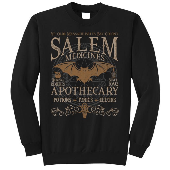 Salem Apothecary Herbalist Witch Wiccan Beige Bat Tall Sweatshirt