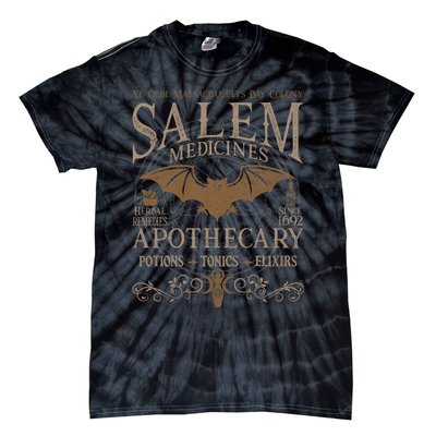 Salem Apothecary Herbalist Witch Wiccan Beige Bat Tie-Dye T-Shirt