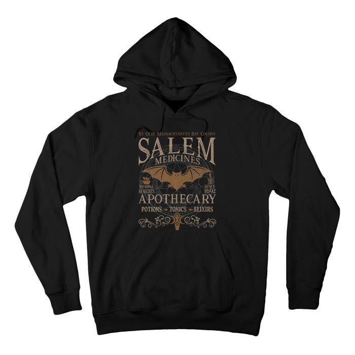 Salem Apothecary Herbalist Witch Wiccan Beige Bat Tall Hoodie