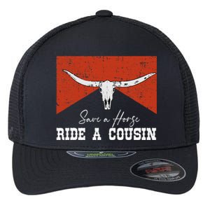 Save A Horse Ride A Cousin Bull Western Flexfit Unipanel Trucker Cap