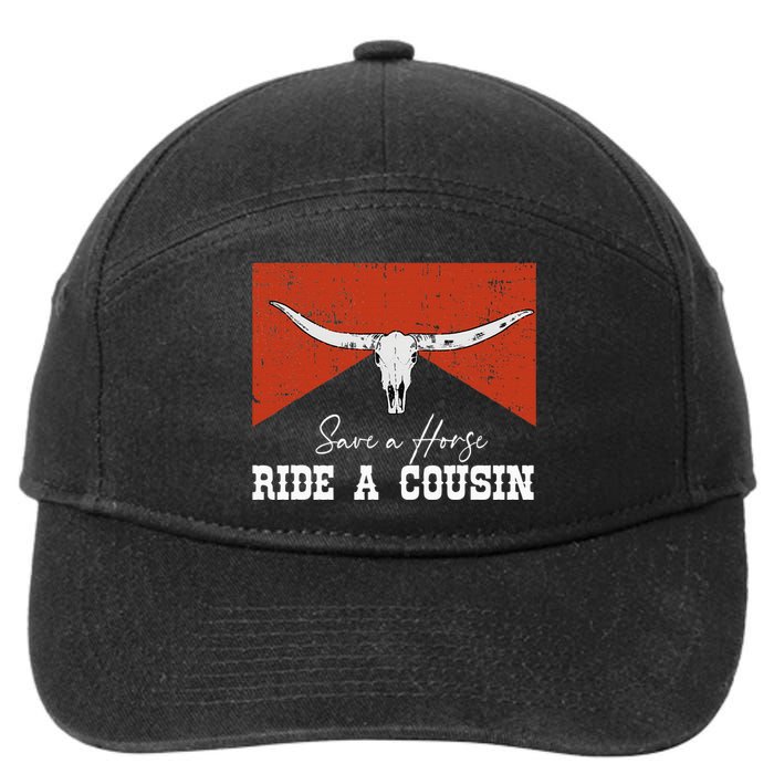 Save A Horse Ride A Cousin Bull Western 7-Panel Snapback Hat