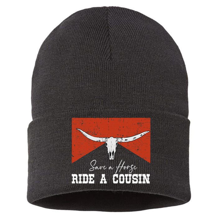 Save A Horse Ride A Cousin Bull Western Sustainable Knit Beanie