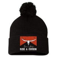 Save A Horse Ride A Cousin Bull Western Pom Pom 12in Knit Beanie