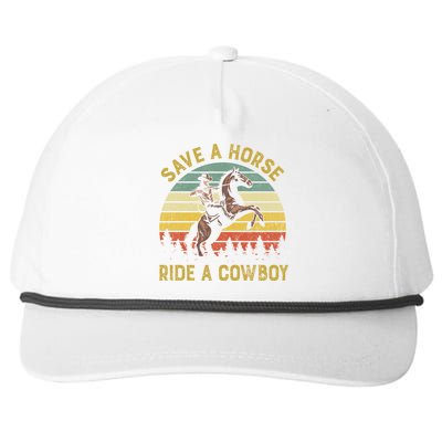 Save A Horse Ride A Cow Western Rodeo Country Lover Gift Snapback Five-Panel Rope Hat