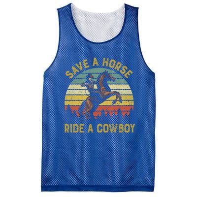 Save A Horse Ride A Cow Western Rodeo Country Lover Gift Mesh Reversible Basketball Jersey Tank