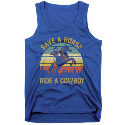 Save A Horse Ride A Cow Western Rodeo Country Lover Gift Tank Top