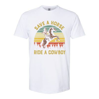 Save A Horse Ride A Cow Western Rodeo Country Lover Gift Softstyle CVC T-Shirt