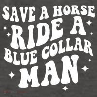 Save A Horse Ride A Blue Collar Man Vector Backpack